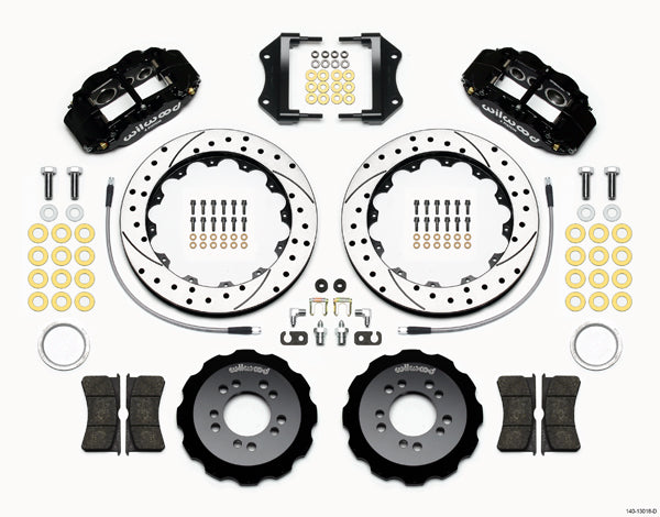 Wilwood Big Brake Kit Forged Narrow Superlite 6 Piston 12.88in Slotted/Drilled FRONT BLACK Ford Focus ST 2013-2018