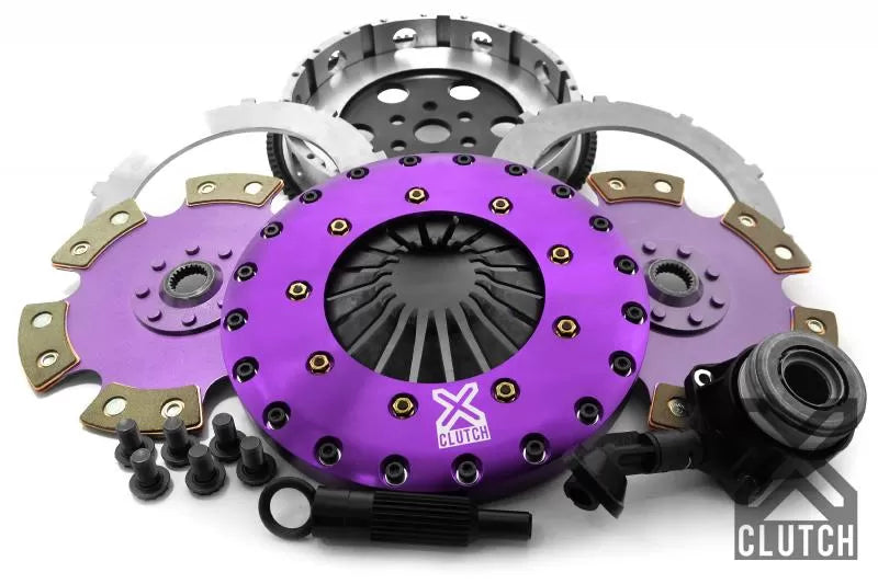 XClutch Clutch Kit with Chromoly Flywheel + HRB 9-Inch and Twin Solid Ceramic Clutch Discs Focus ST/RS